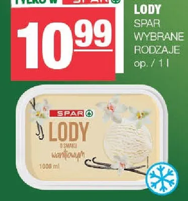 Lody wybrane rodzaje promocja w SPAR