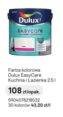 Farba kolorowa Dulux EasyCare Kuchnia i Łazienka promocja w Castorama