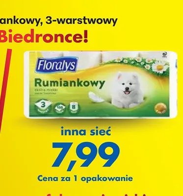 Papier toaletowy rumiankowy 3-warstwowy Floralys promocja w Biedronka
