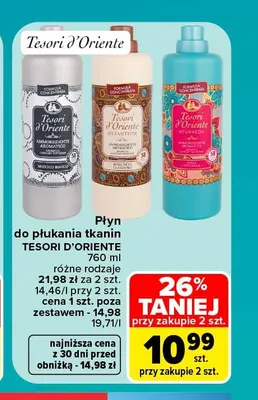 Płyn do płukania tkanin Tesori d'Oriente promocja w Carrefour Market