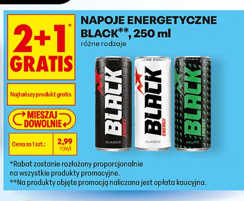 Napój energetyczny Black Classic promocja w Biedronka