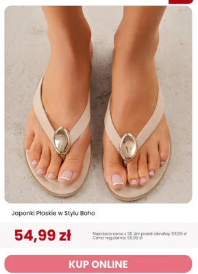 Japonki płaskie w stylu boho Renee promocja w Renee