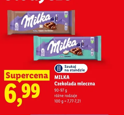 Czekolada mleczna Cappuccino Milka promocja w Lidl