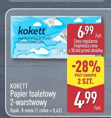 Papier toaletowy 2-warstwowy Kokett promocja w Aldi