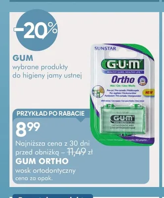 Wosk ortodontyczny GUM Ortho promocja w Super-Pharm