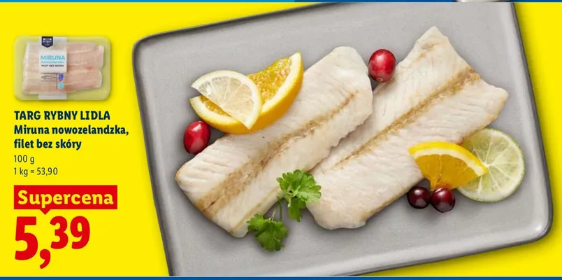 Miruna nowozelandzka, filet bez skóry promocja w Lidl