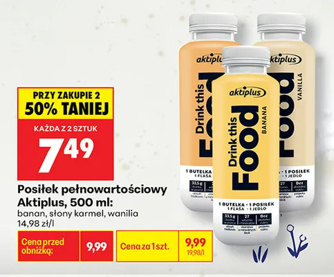 Posiłek pełnowartościowy wanilia Aktiplus promocja w Biedronka