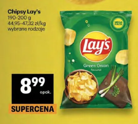 Chipsy Lay's Green Onion 190-200g promocja w Delikatesy Centrum