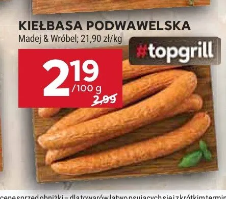 Kiełbasa podwawelska Madej & Wróbel promocja w Stokrotka
