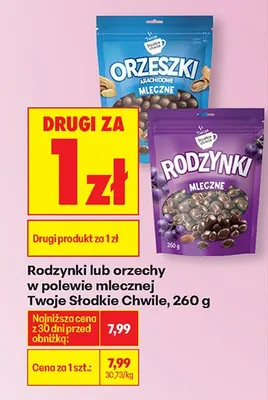 Rodzynki w polewie mlecznej DRUGIE ZA 1 ZŁ promocja w Biedronka