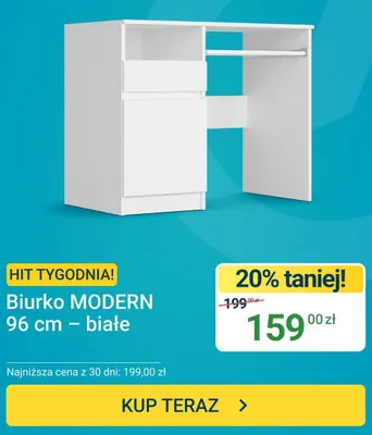 Biurko MODERN 96 cm białe promocja w ERLI