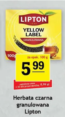 Herbata czarna granulowana Lipton Yellow Label promocja w Gram Market