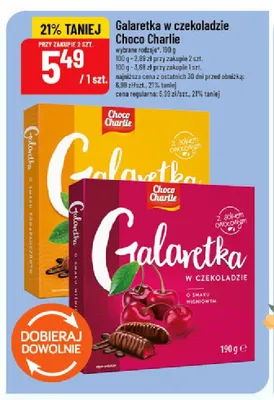 Galaretka w czekoladzie o smaku wiśniowym Choco Charlie promocja w POLOmarket