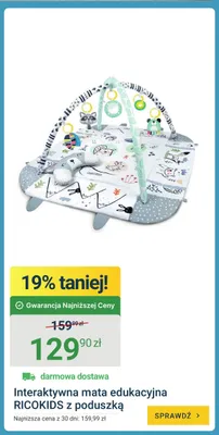 Interaktywna mata edukacyjna RICOKIDS z poduszką promocja w ERLI