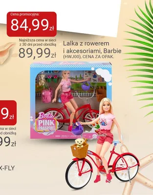 Lalka z rowerem i akcesoriami Barbie promocja w Smyk