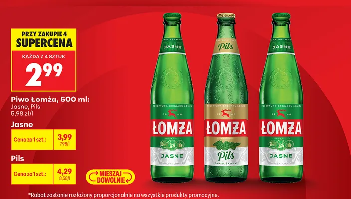 Piwo Łomża promocja w Biedronka