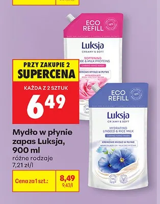 Mydło w płynie zapas Luksja promocja w Biedronka