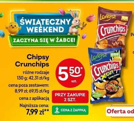Chipsy różne rodzaje promocja w Żabka