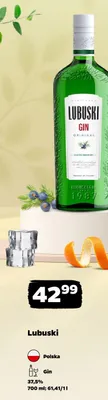Gin Lubuski 37,5% promocja w Netto