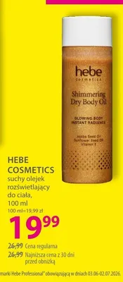 Suchy olejek rozświetlający do ciała HEBE COSMETICS promocja w Hebe