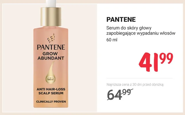Serum do skóry głowy zapobiegające wypadaniu włosów Pantene Grow Abundant promocja w Rossmann