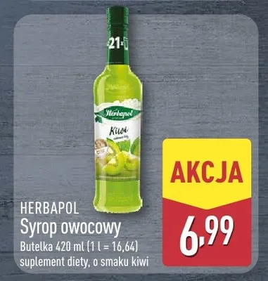 Syrop owocowy o smaku kiwi suplement diety promocja w Aldi