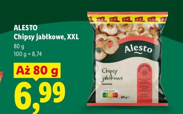 Chipsy jabłkowe XXL Alesto promocja w Lidl