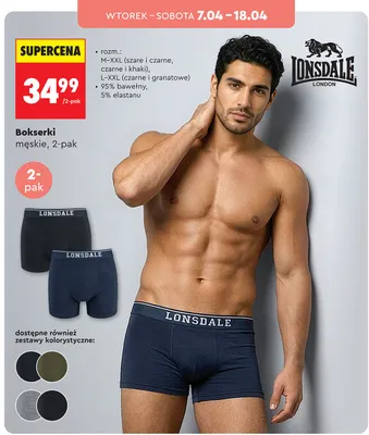 Bokserki męskie, 2-pak promocja w Biedronka