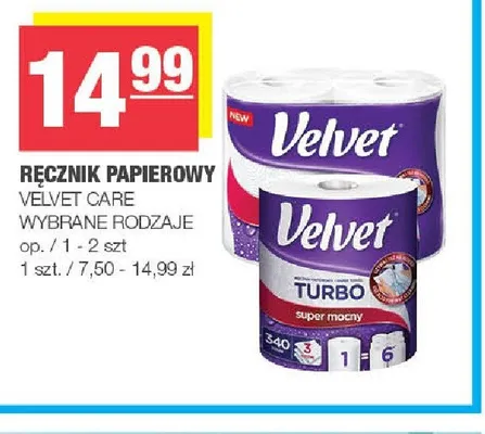 Ręcznik papierowy Velvet Turbo promocja w SPAR