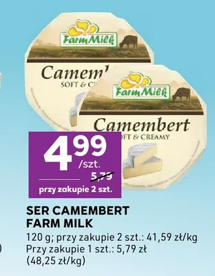 Ser Camembert Farm Milk promocja w Stokrotka