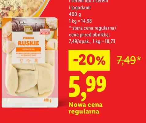 Pierogi ze szpinakiem i serem Chef Select promocja w Lidl