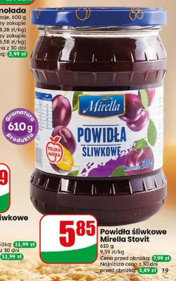 Powidła śliwkowe Mirella Stovit promocja w Dino