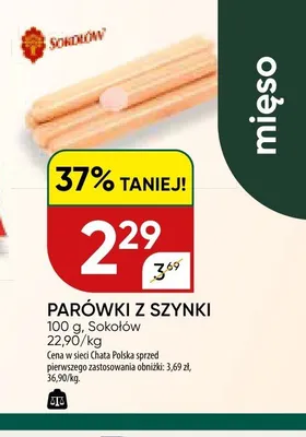 Parówki z szynki Sokołów promocja w Chata Polska