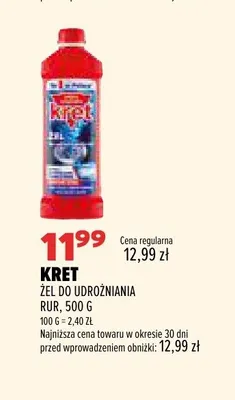 Żel do udrożniania rur Kret promocja w Drogerie Natura
