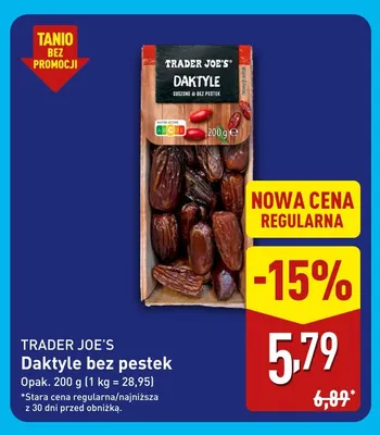 Daktyle bez pestek Trader Joe's promocja w Aldi