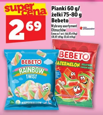 Pianki 60g/żelki 75-80g Bebeto promocja w TOPAZ