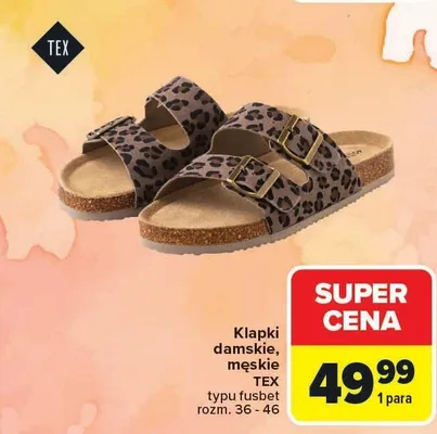 Klapki damskie TEX typu fusbet promocja w Carrefour