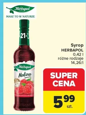 Syrop Herbapol różne rodzaje promocja w Carrefour Market