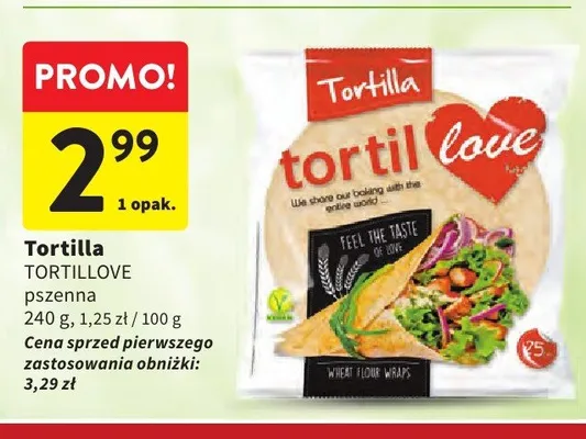 Tortilla pszenna Tortillove promocja w Intermarche