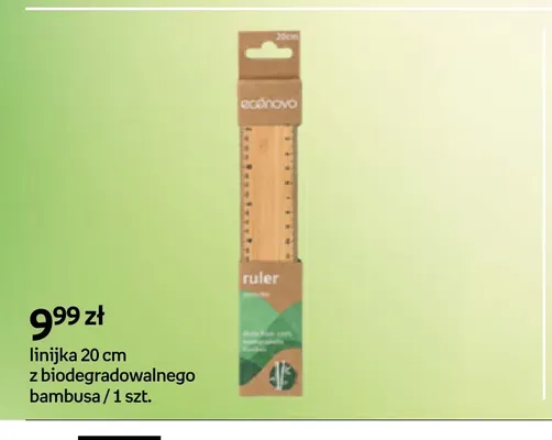 Linijka 20 cm z biodegradowalnego bambusa Econovo promocja w Empik
