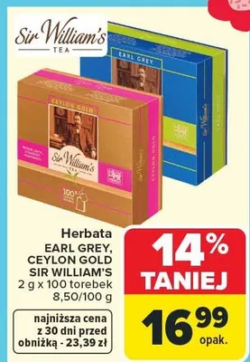 Herbata Earl Grey, Ceylon Gold promocja w Carrefour Market