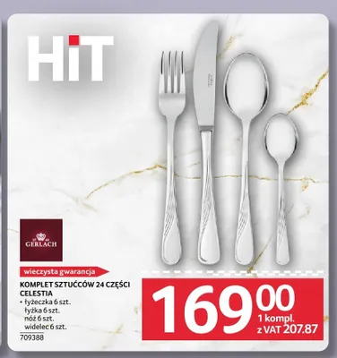 Komplet sztućców 24 części Gerlach Celestia promocja w Selgros