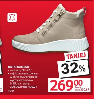 Botki damskie promocja w Selgros