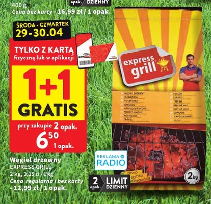 Węgiel drzewny Express Grill promocja w Intermarche