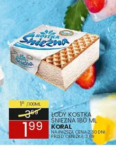 Lody kostka Śnieżna promocja w Wafelek