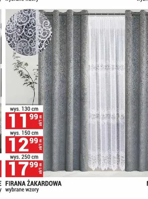 Firana żakardowa wys. 130 cm promocja w Merkury Market