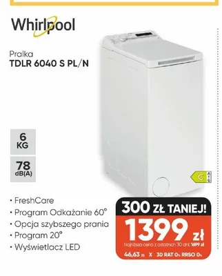 Pralka Whirlpool TDLR 6040 S PL/N promocja w Max Elektro