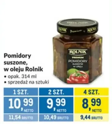 Pomidory suszone w oleju Rolnik promocja w Makro
