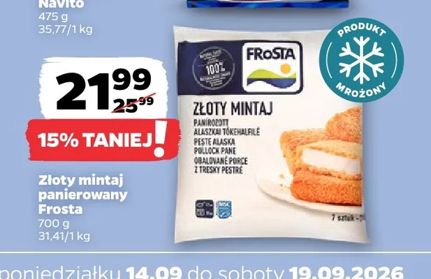 Złoty mintaj panierowany Frosta promocja w Netto