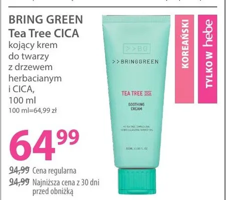 Krem kojący Tea Tree CICA do twarzy z drzewem herbacianym i CICA promocja w Hebe